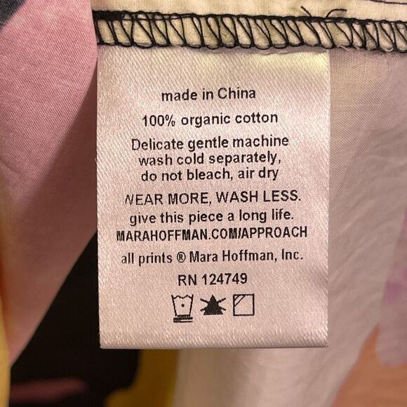 Mara Hoffman Multicolor Sara Printed Puff Sleeve Cotton Poplin Midi Dress Sz XXS - Picture 7 of 12